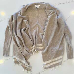 Vineyard Vines Merino Wool & Cashmere Wrap Cardigan with Fringe Trim
